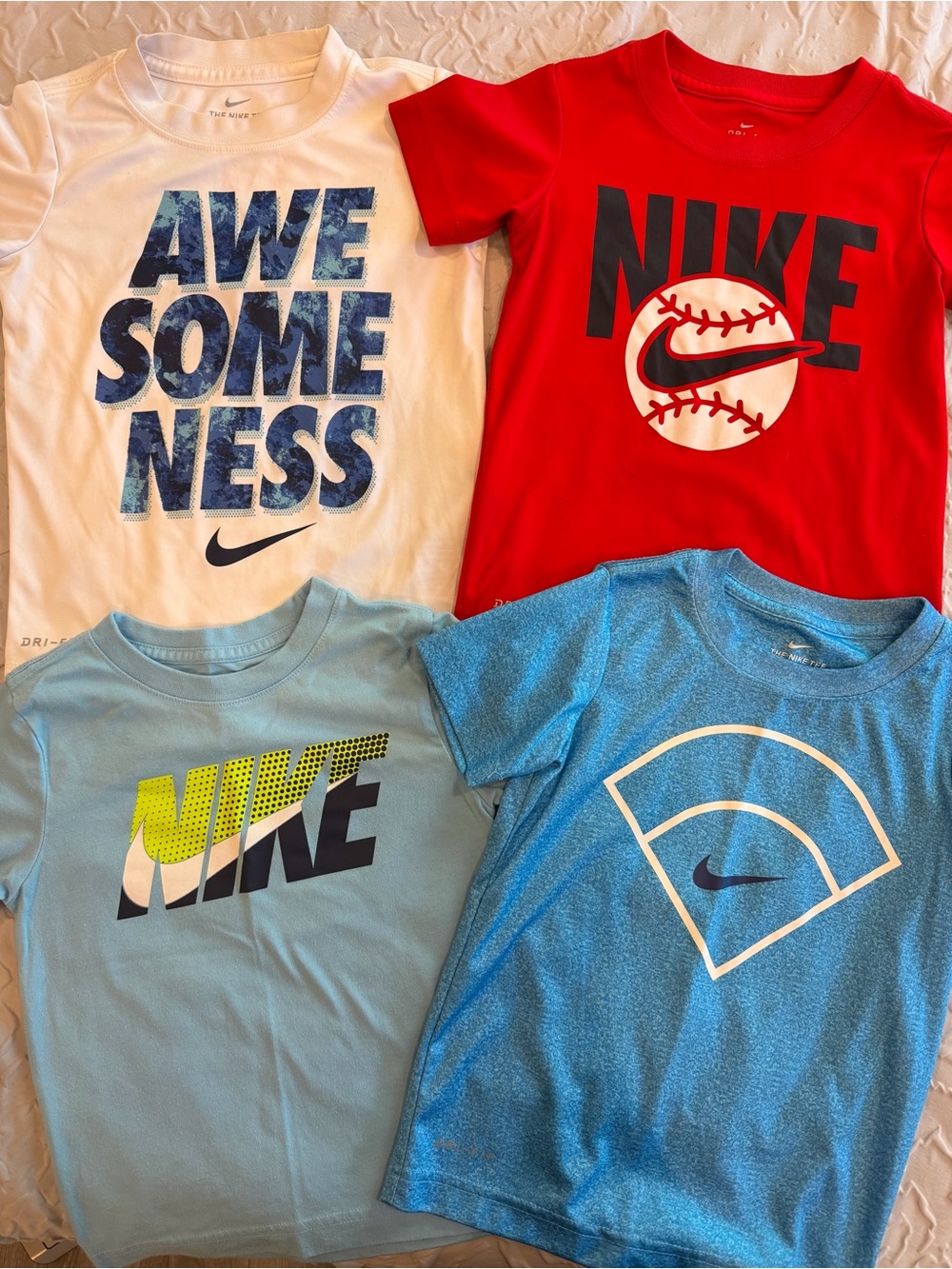 Nike Kids Short-Sleeve Graphic Tee Lot - Red, White, Light Blue, Blue